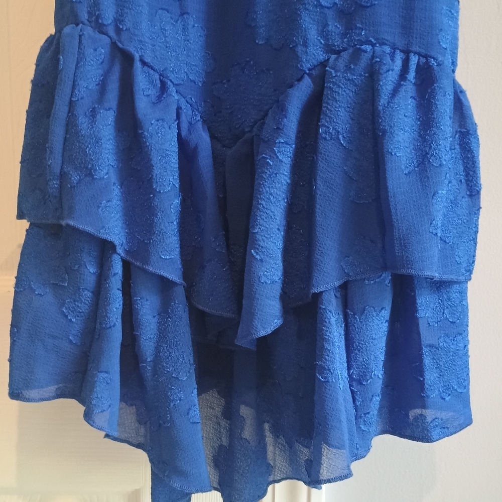 Wild Fable Blue Tiered Ruffle Mini Dress Size S Spaghetti Strap Whimsigoth‎ - Picture 3 of 14